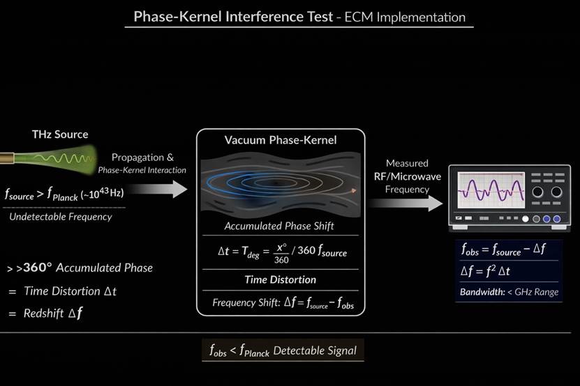 Phase-Kernel Interference Test ECM Simulation
